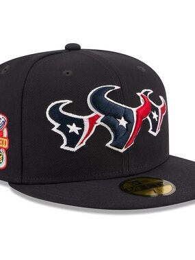 Houston Texans Triple Logo Fitted Hat - Black/Red/Navy